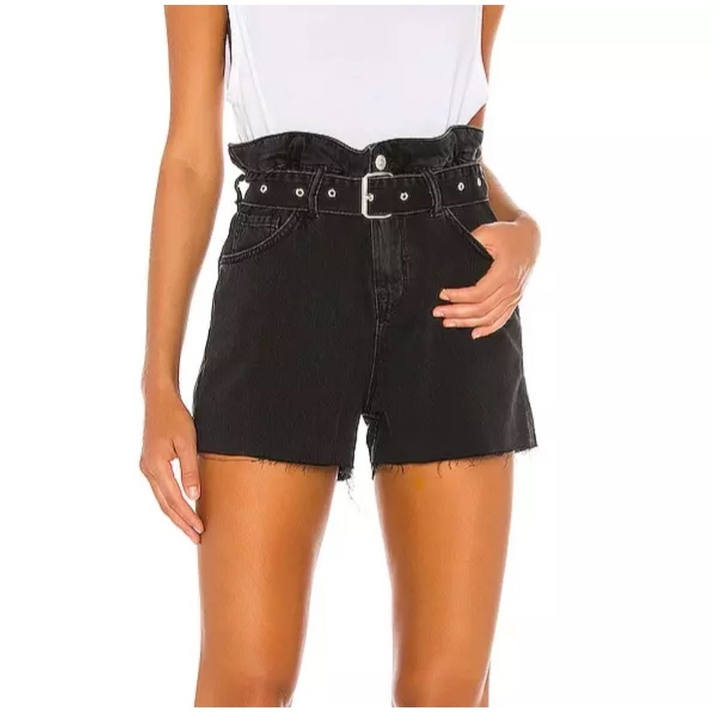 ALLSAINTS Hannah Paperbag High Waisted Denim Shorts - Size 25